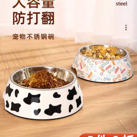 狗狗碗食盆防打翻猫碗喝水碗专用小狗粮饭盆不锈钢猫粮碗宠物用品