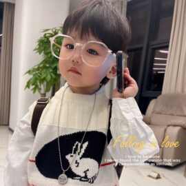 工厂批发儿童毛衣马甲大白兔糖女童针织背心可爱兔子童装韩版童装