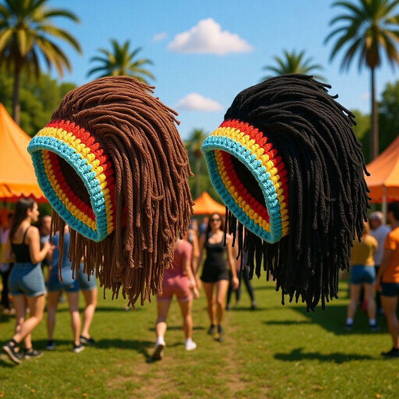 Popular Italian Hip-Hop Knitted Hooded Woolen Hat Manufacturer Wholesale Hand-Crocheted Personalized Funny Dreadlock Wig Hat Popular Italian Hip-Hop Knitted Hooded Woolen Hat Manufacturer Wholesale Hand-Crocheted Personalized Funny Dreadlock Wig Hat