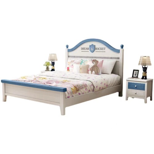 Modern Minimalist Solid Wood Children's Bed 1.5m Single Bed 1.2m · Student Boy 1.35m Small Living Space Storage