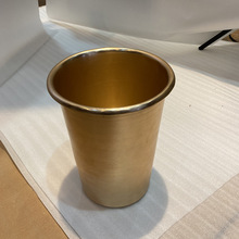 无盖垃圾桶家用酒店卫生间垃圾筒铝合金小桶锥形房间桶金黄色水桶