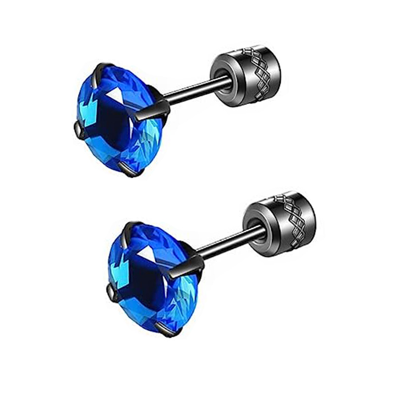 Boucles d'oreilles unisexes en acier titane et zircon en forme de croix, élégantes et polyvalentes, pour cartilage d'oreille multi-percé, pour un style classique et tendance._voghion.com