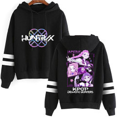 跨境新品KPop Demon Hunters 周边清新甜美长袖双杠连帽卫衣一件