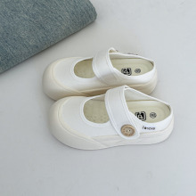 丑萌厚底帆布鞋女2025春夏季新款小众鞋魔术贴休闲小白鞋远波1787