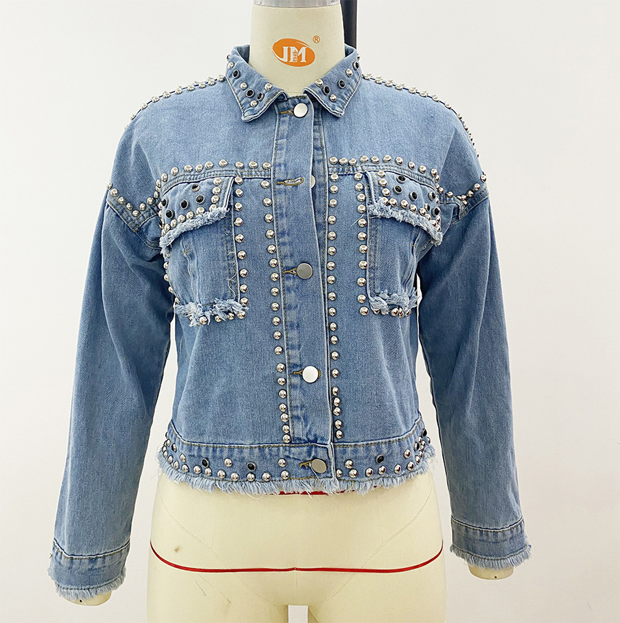 Beaded Denim Jacket in Coats & Jackets