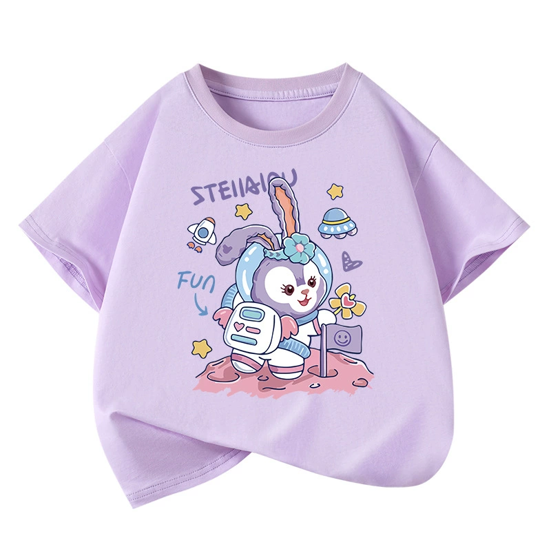 Хлопковая мультфильмовая детская футболка, для подростков, детская одежда