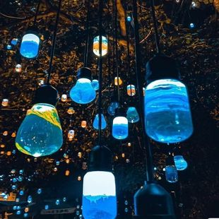 Led Outdoor Wishing Bottle Light, Colorful Amber Glass Light, Tree Lighting, Hanging Tree, Popular Check-In Decoration Light