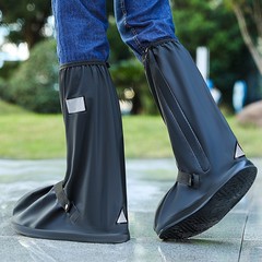 レインシューズカバー防水滑り止め肥厚耐摩耗性ハイチューブシューズカバー防雨と防雪ロングチューブウォーターシューズ男性と女性のフットカバーレインブーツ卸売