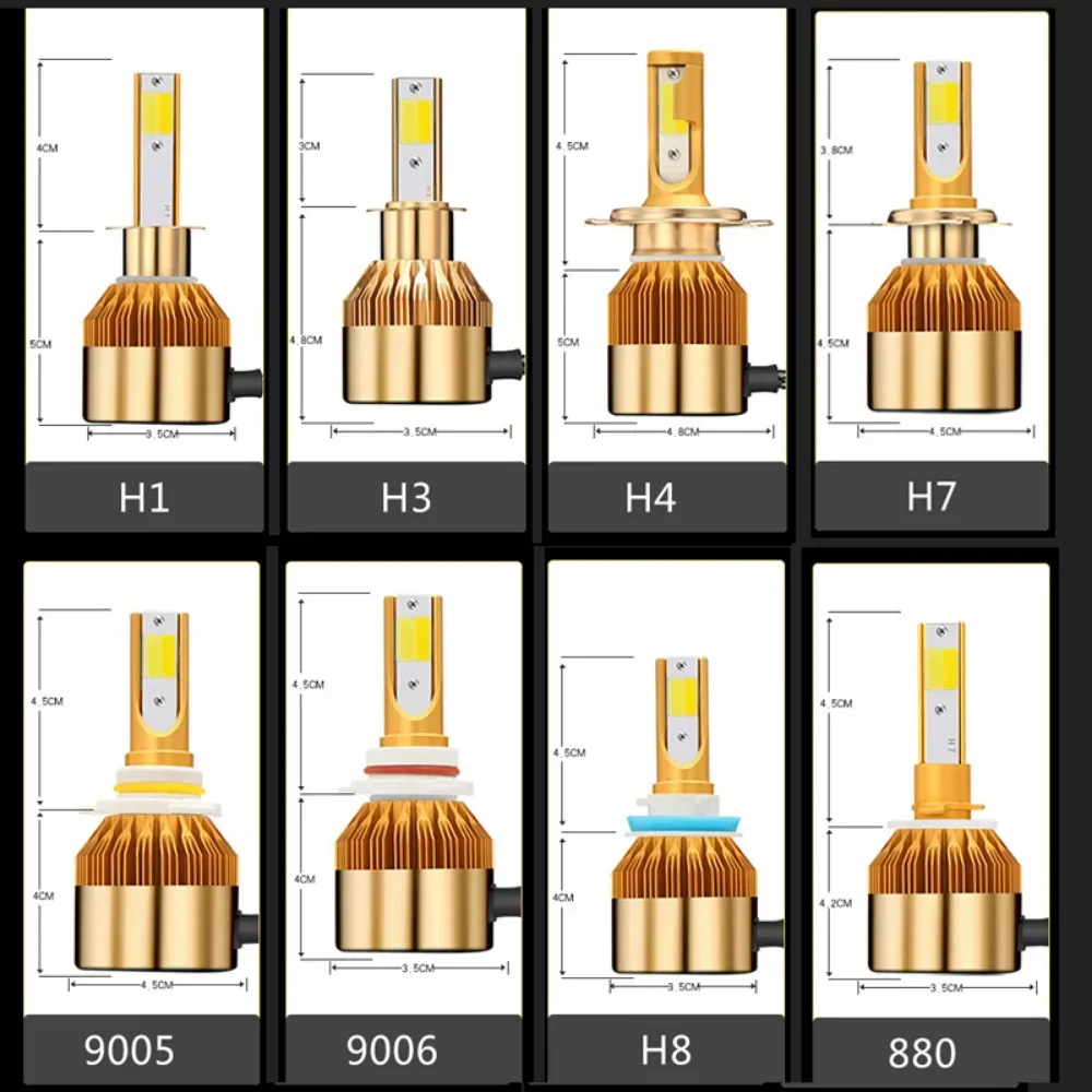 New Car Led Headlights Dual-Color H7 Led Lights Yellow and White Integrated High and Low Beam H4 H11 Fog Light Bulbs