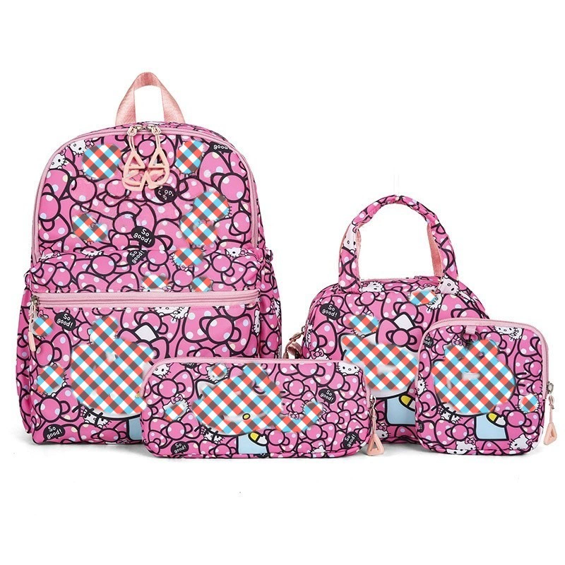 Children's backpack, cartoon set, bag, pencil case, 4 piece set