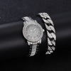 Steel belt, watch, starry sky, quartz watches hip-hop style, bracelet, diamond encrusted