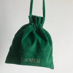 新商品の紐引き墨緑両面鹿の皮の絨毛はポケットの化粧品の装飾品の生活の収納袋を縛ります。