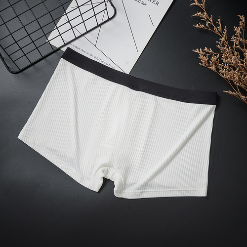 Men's threaded enlarged pouch U convex elephant trunk sweat-absorbent and breathable four-corner one-piece cross-border boxer briefs