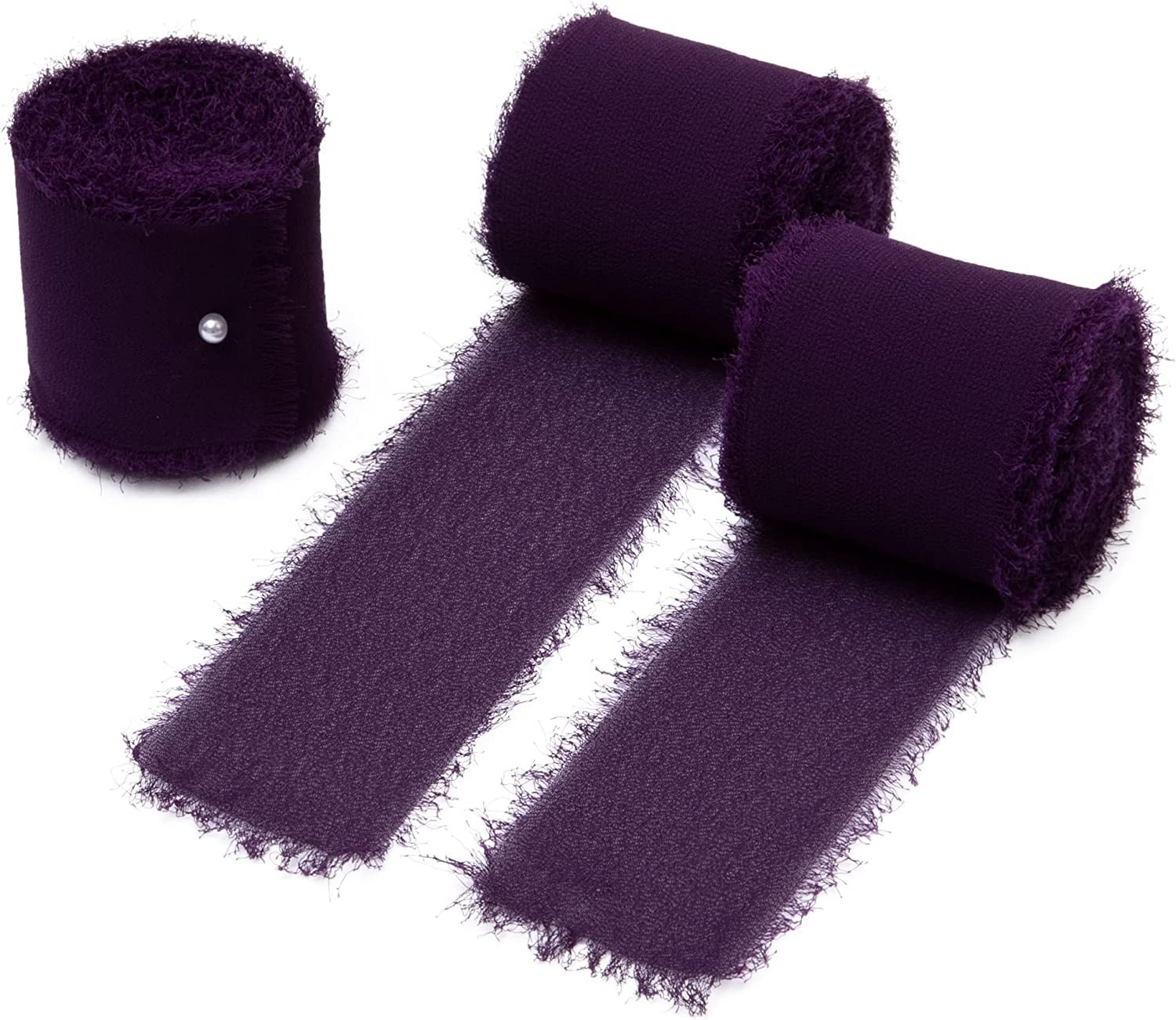 INS deshilachado gasa cinta ramo de la boda borla cinta arco decoración hilo de nieve tira de tela de seda