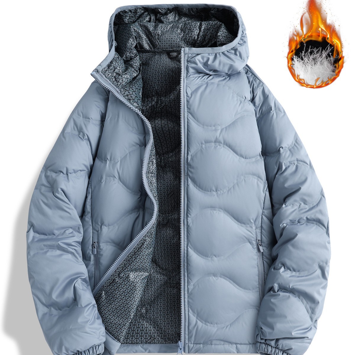 New down Jacket for Men and Women in Autumn and Winter 90% White Duck down Warm Top Hooded Breathable Casual Cotton Jacket