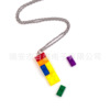Constructor, rainbow pendant, necklace hip-hop style, removable accessory for beloved, South Korea, internet celebrity