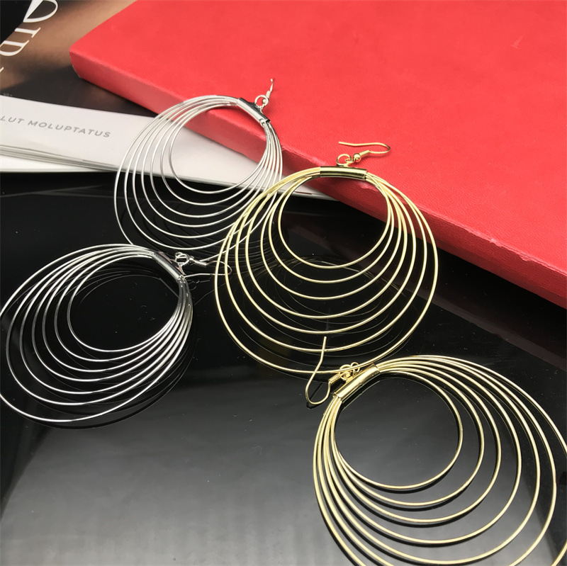Exaggerated Round Metal Plating Womenu0027S Drop Earrings 1 Pair
