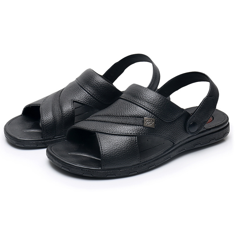 涼鞋男防滑夏季軟底中青老年爸爸沙灘鞋男士休閒涼拖鞋男