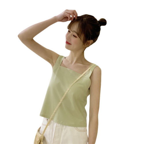 Small suspender vest women's design niche summer inner lining white base shirt French short top wear outside
