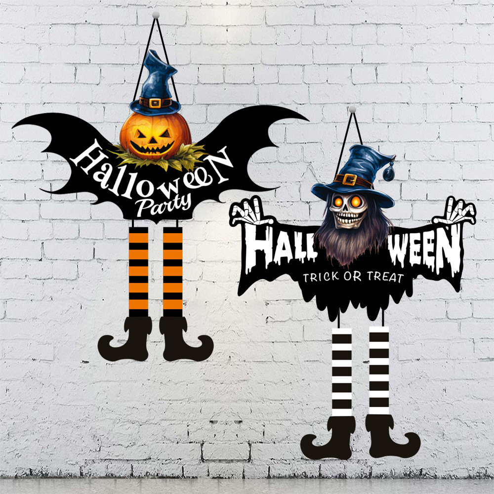Nuevo colgante de papel de Halloween transfronterizo impresión creativa calabaza bruja zombie colgante decoración del bar del centro comercial