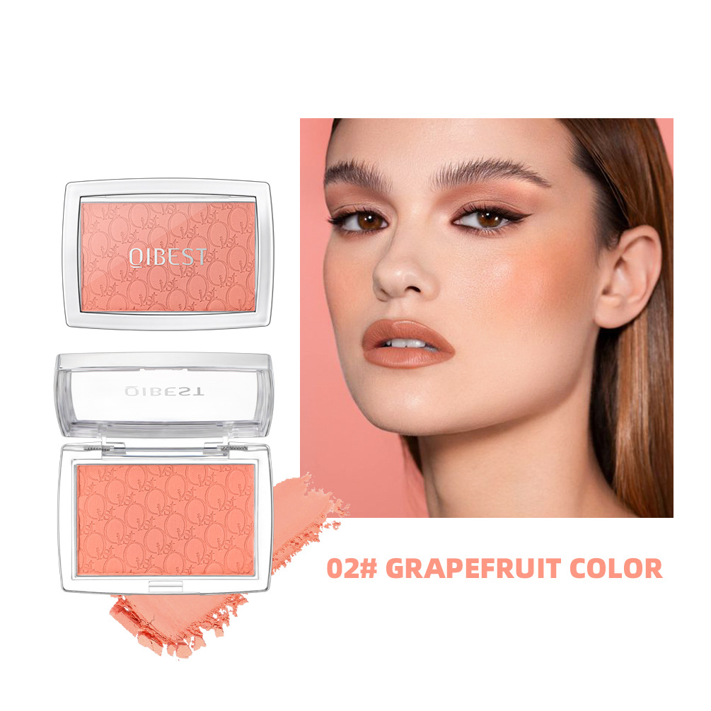 QIBEST monochrome blush improve complexion makeup waterproof sweat-proof long-lasting makeup effect pseudo plain makeup wholesale
