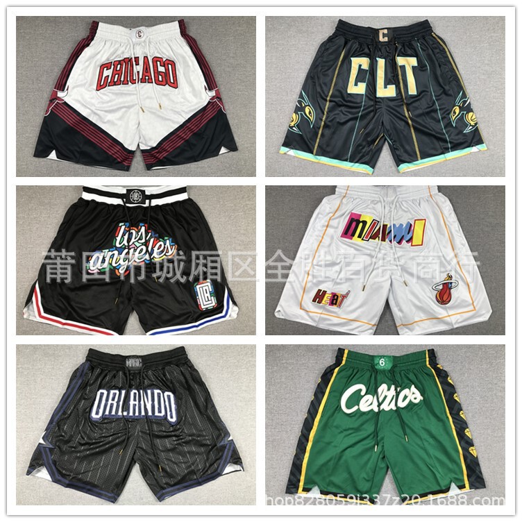 23 City Edition Lakers Bulls Clippers Hornets Celtics Heat Suns Pocket Shorts