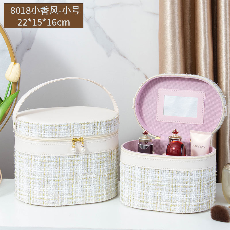 2025 nuevo estuche de cosméticos de gran capacidad, maleta de burbujas de cuero de pu, caja de almacenamiento de herramientas de belleza portátil de alto valor