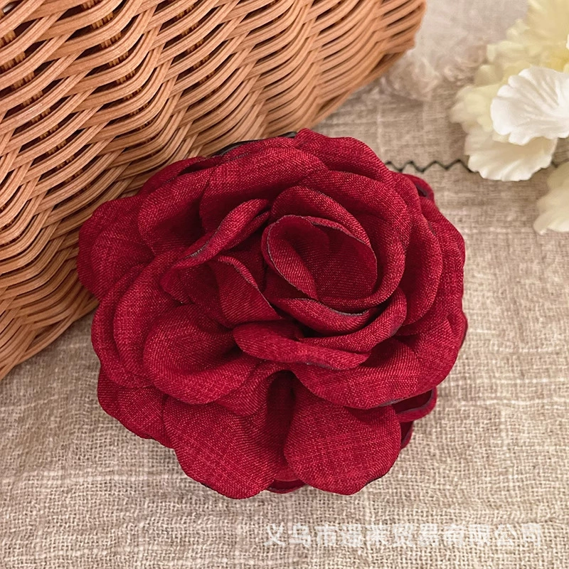 Атмосферная заколка для волос для фотосессий, крабовая заколка, модная hair accessory, с цветами