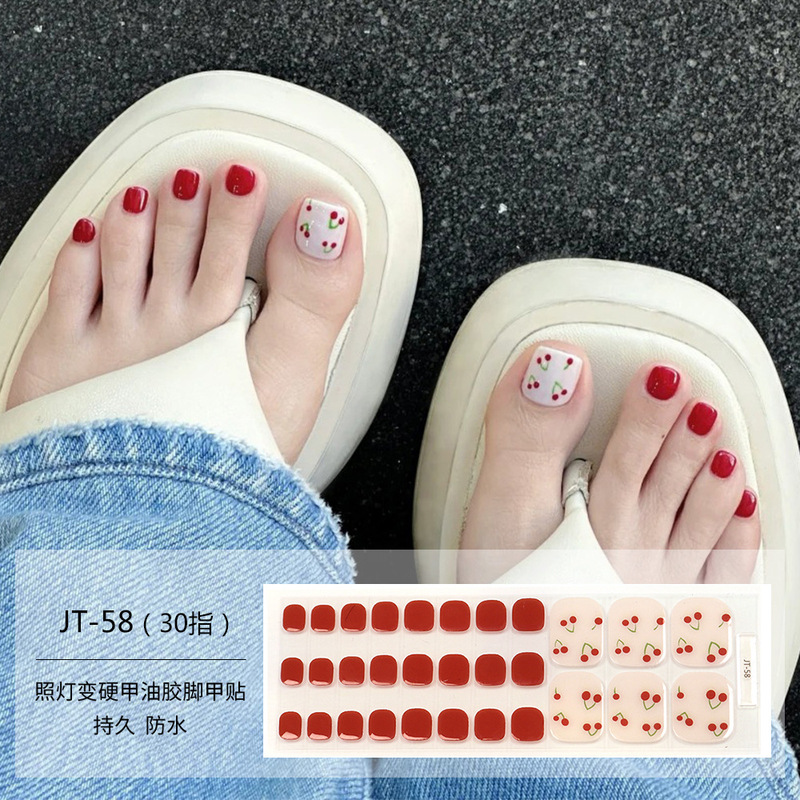 Toe Nail Stickers Cross-Border New Summer Foot Stickers Semi-Cured Gel Toe Nail Stickers Wholesale in Stock Waterproof Toe Nail Stickers Cross-Border New Summer Foot Stickers Semi-Cured Gel Toe Nail Stickers Wholesale in Stock Waterproof