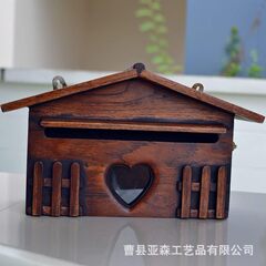 木製小屋メールボックス田舎レトロ屋外防雨受信箱家庭用オフィス封筒カード収納ボックス
