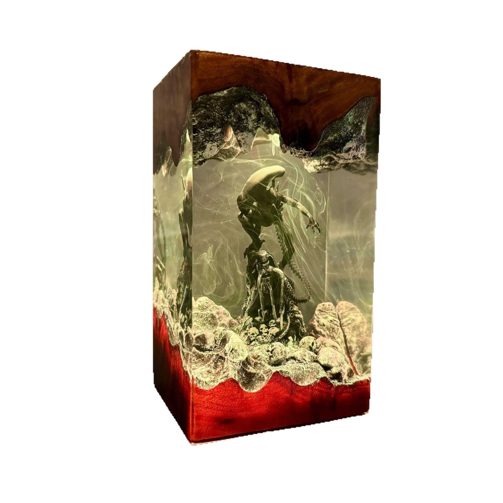 Explosiva transfronteriza monstruo espacial alienígena periférica lámpara de noche de resina epoxi regalo para los amantes del cine