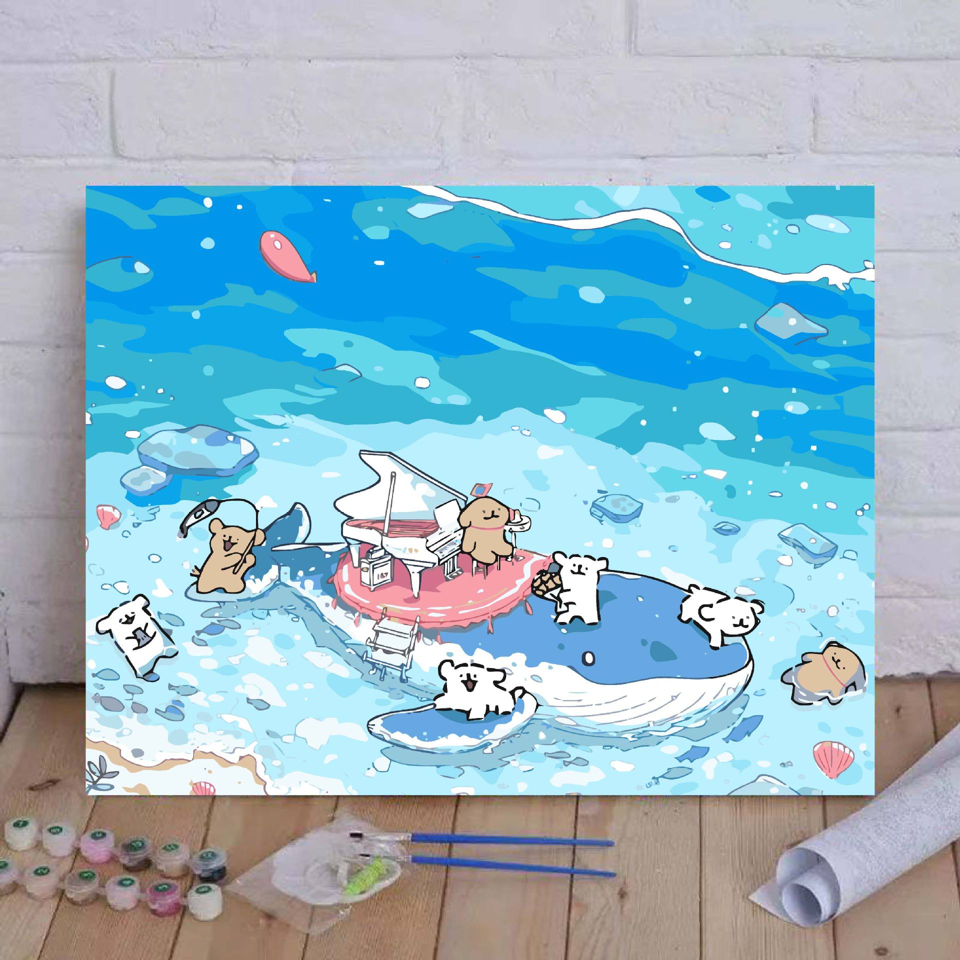 Líneas perros pinturas al óleo digital hechas a mano DIY pinturas de relleno encantadoras desencompresas pinturas al óleo de dibujos animados acrílicos pinturas colgantes pintadas a mano