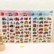 卡通贴纸幼儿奖励贴3D凸起贴画动物太空花水果换装花草泡泡贴韩款