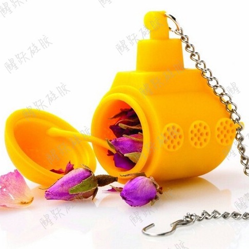 新款黄色潜水艇潜水员茶包 泡茶器 耐高温硅胶材质 现模加工