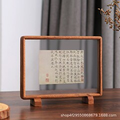 実木両面透明フォトフレーム表装花エンボス標本枠実木写真アクリル壁掛けフォトフレーム