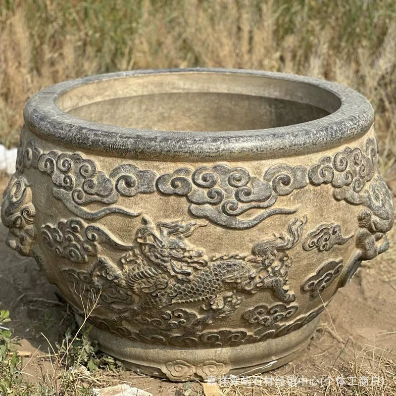 Ретро народные каменные аквариум с резьбой по камню