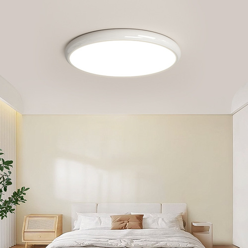 Full Spectrum Minimalist Eye-Caring Flush Mount Ceiling Lamp, Round Main Bedroom Lamp, Modern Simple Cream Style Flush Mount Study Room Dining Room Lamp