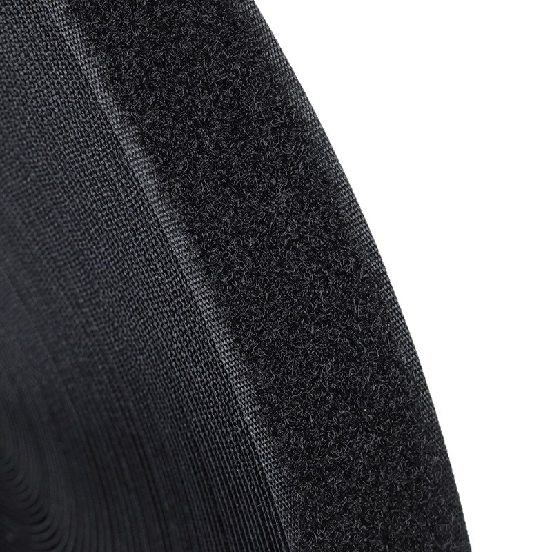 Fabricantes al por mayor 2.5cm mezcla de nylon negro velcro ventana puerta de pantalla gancho texturizado velcro fijación adhesiva