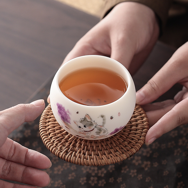 主人杯单杯对杯茶杯茶盏羊脂玉茶具品茗杯高档送长辈实用伴手礼物|undefined