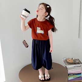 女童短袖套装夏季2026新款洋气时髦夏日休闲女孩宝宝儿童夏装衣服