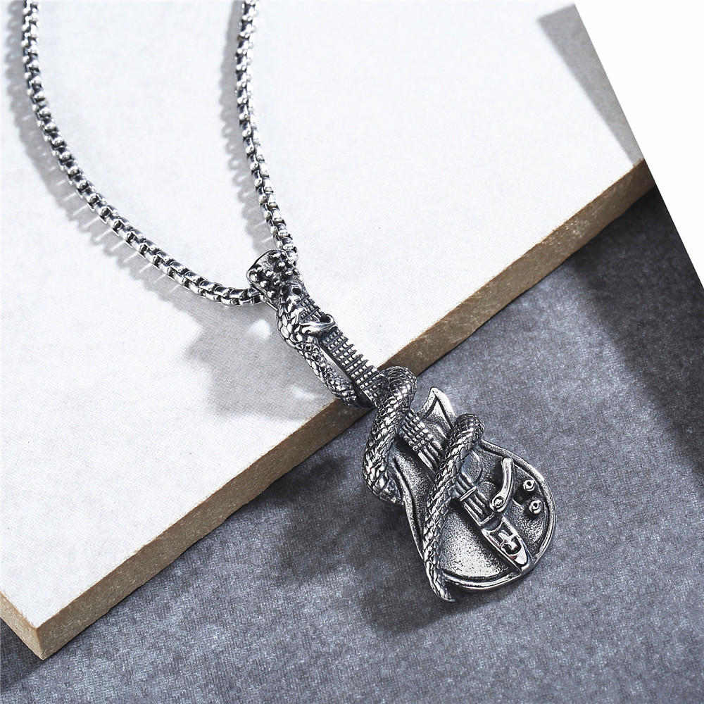 Snake Guitar Pendant Necklace