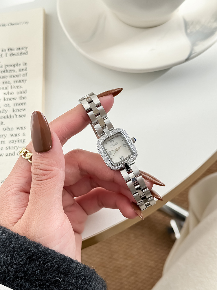 Pointer Display Type Butterfly Double Snap Buckle Style Square Dial Shape Business, Daily Occasion Quartz Movement Simple Style Classic Style Solid Color Butterfly Double Snap Quartz Watch