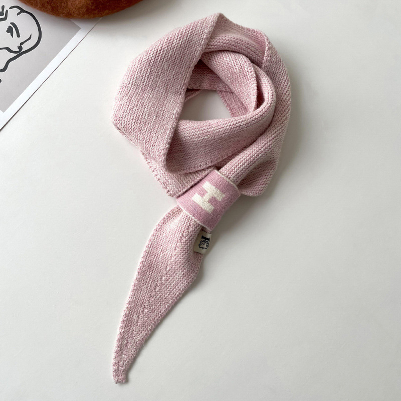 Lana de punto pequeña bufanda para las mujeres otoño e invierno estilo coreano versátil perezoso Cruz engrosada caliente cuello protección bufanda oído toalla