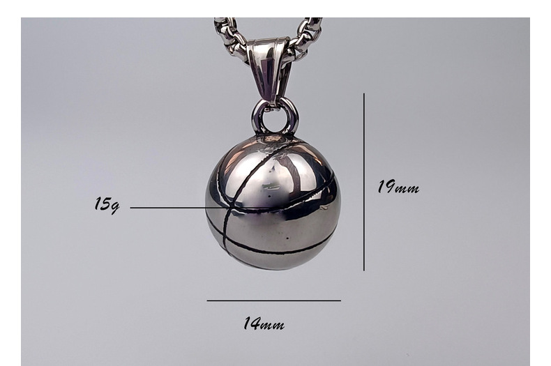 Simple Style Basketball Football Stainless Steel Plating Pendant Necklace display picture 4