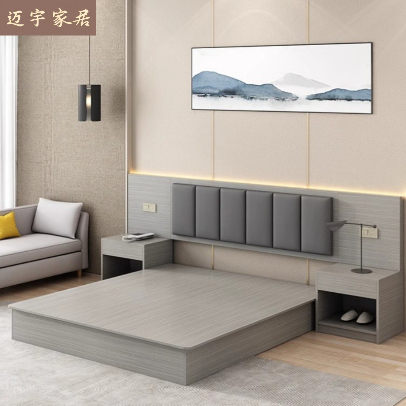 Hotel Furniture Standard Room Full Set B&B Hotel Room Queen Bed Apartment Hotel Bed Sheet Room Special Double Bed