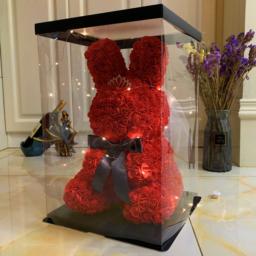 Valentine's Day Gift Simulated Flower Rose Rabbit Soap Flower Everlasting Flower Easter Gift Rose Rabbit Toy