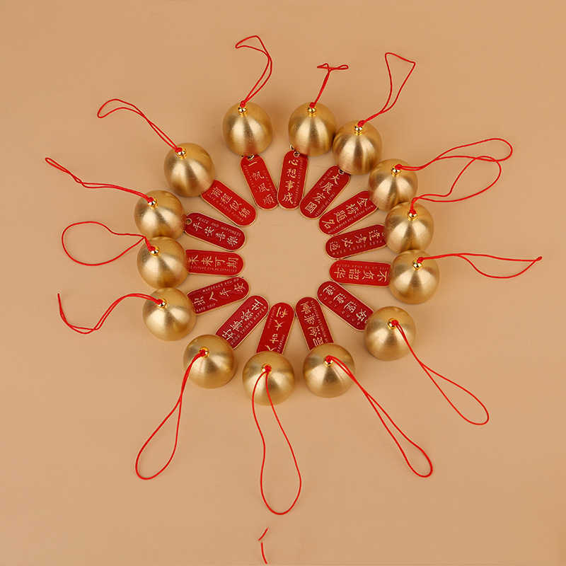 Metal wind chimes pendant diy handmade Christmas bell accessories jewelry wish Chinese style lucky card with Bell hammer ornaments