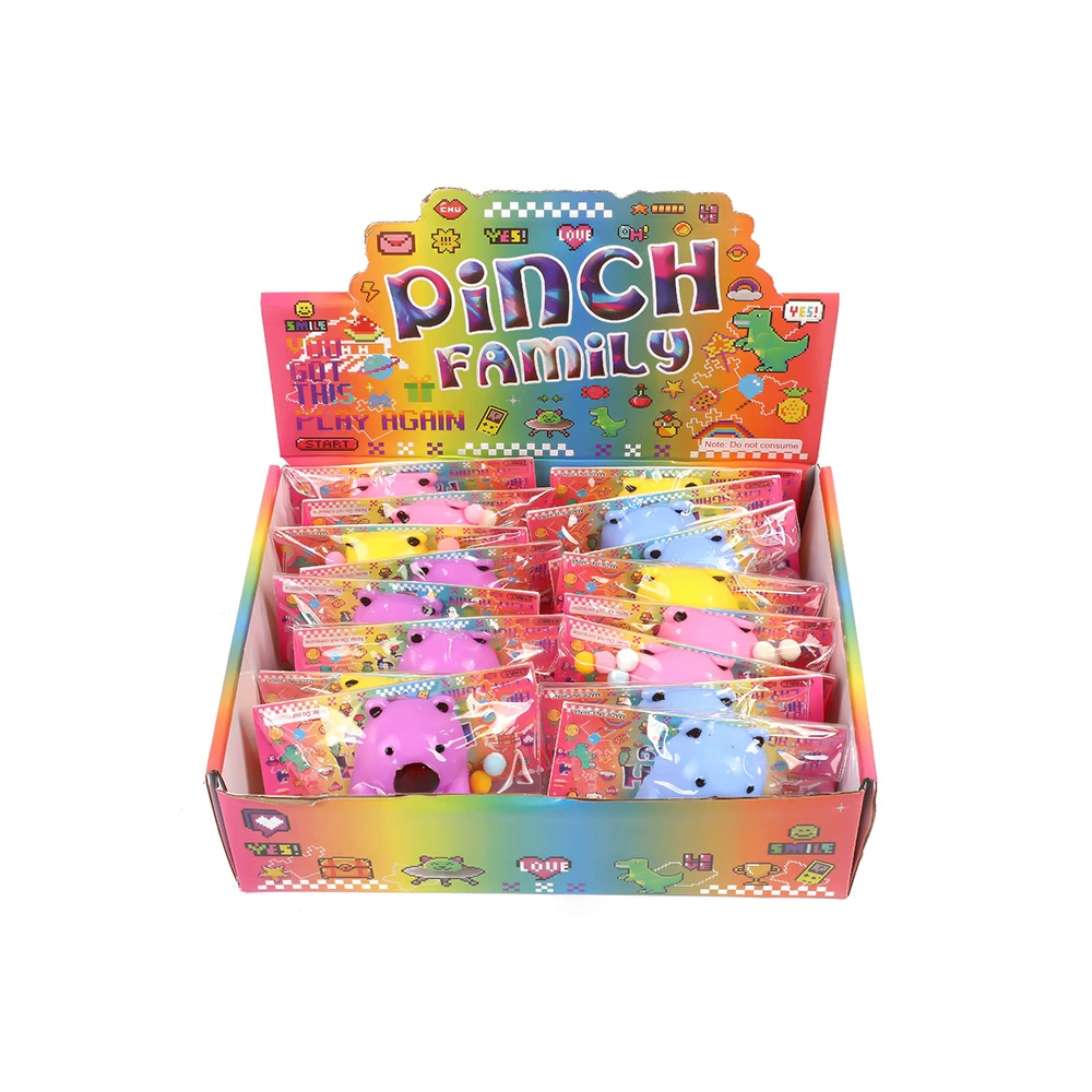 Сквиши Pinch Family, антистресс сенсорная игрушка с поролоновыми шариками, смешанные цвета