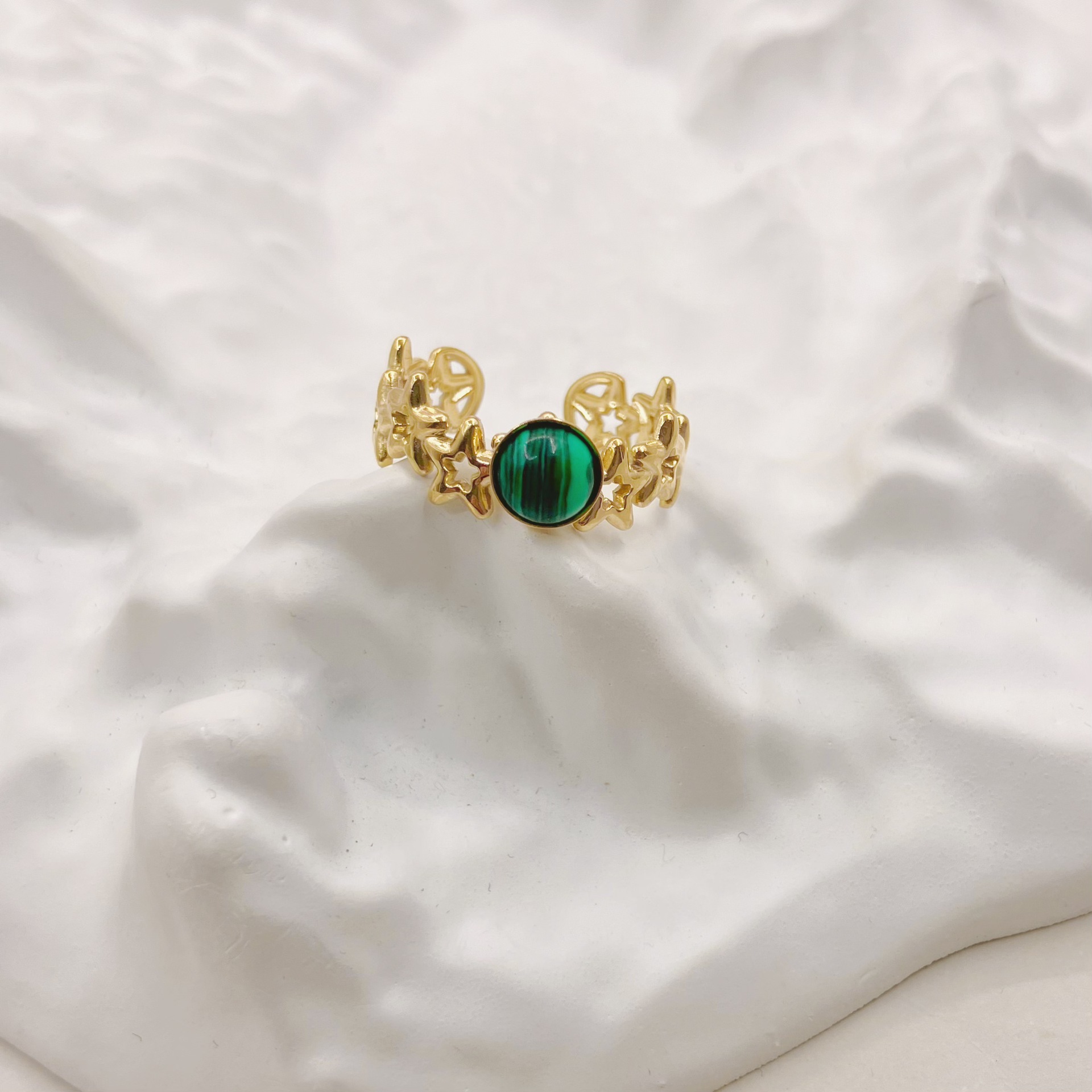 Fashion Geometric Stainless Steel Plating Open Ring 1 Piece