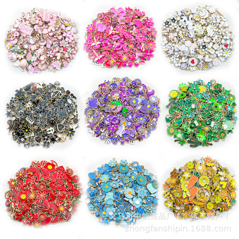 20/50/100 9 色の混合オイルドリップ合金ジュエリーアクセサリー DIY ブレスレットネックレスペンダントペンダントのクロスボーダー特別供給|undefined